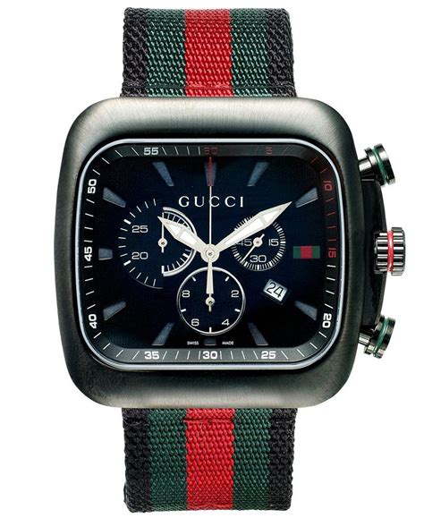 gucci watch square mens red green|gucci green red and yellow.